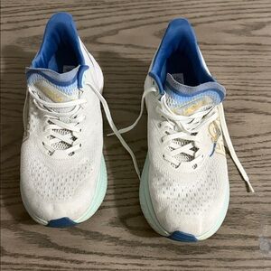 Hoka Women's White and Blue Athletic Shoes
